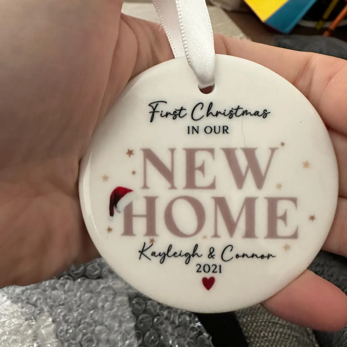 First Christmas in our New Home ceramic ornament for Kayleigh & Connor 2021