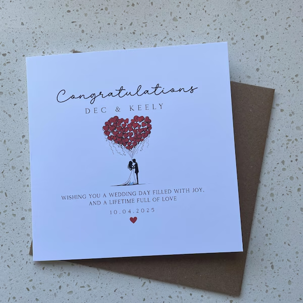Wedding congratulations card for Dec & Keely