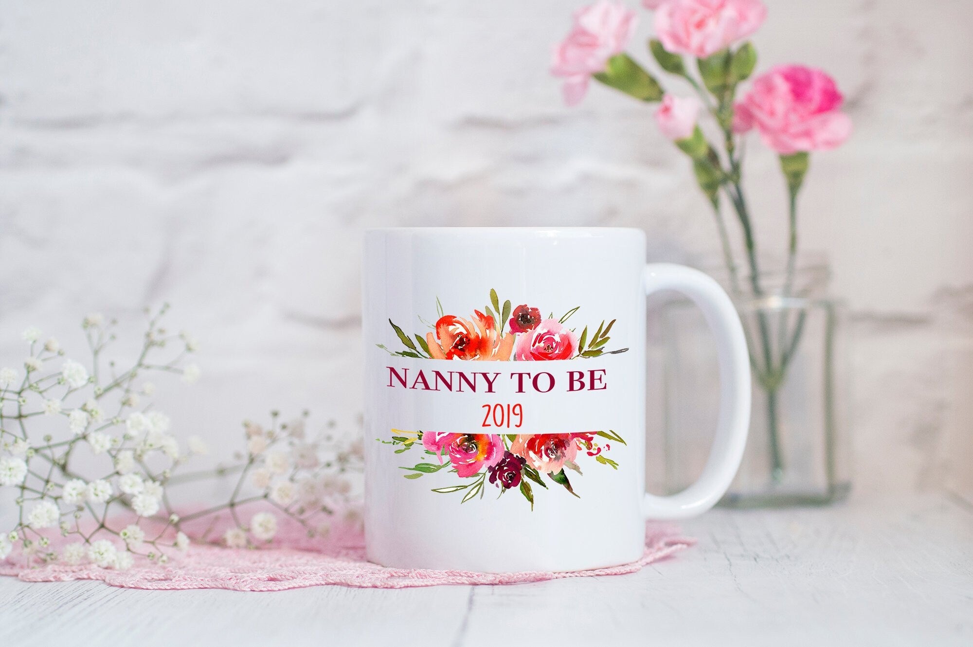 Personalised Nanny To Be Mug - Grandma Gift - Pregnancy Reveal - Pregnancy Announcement