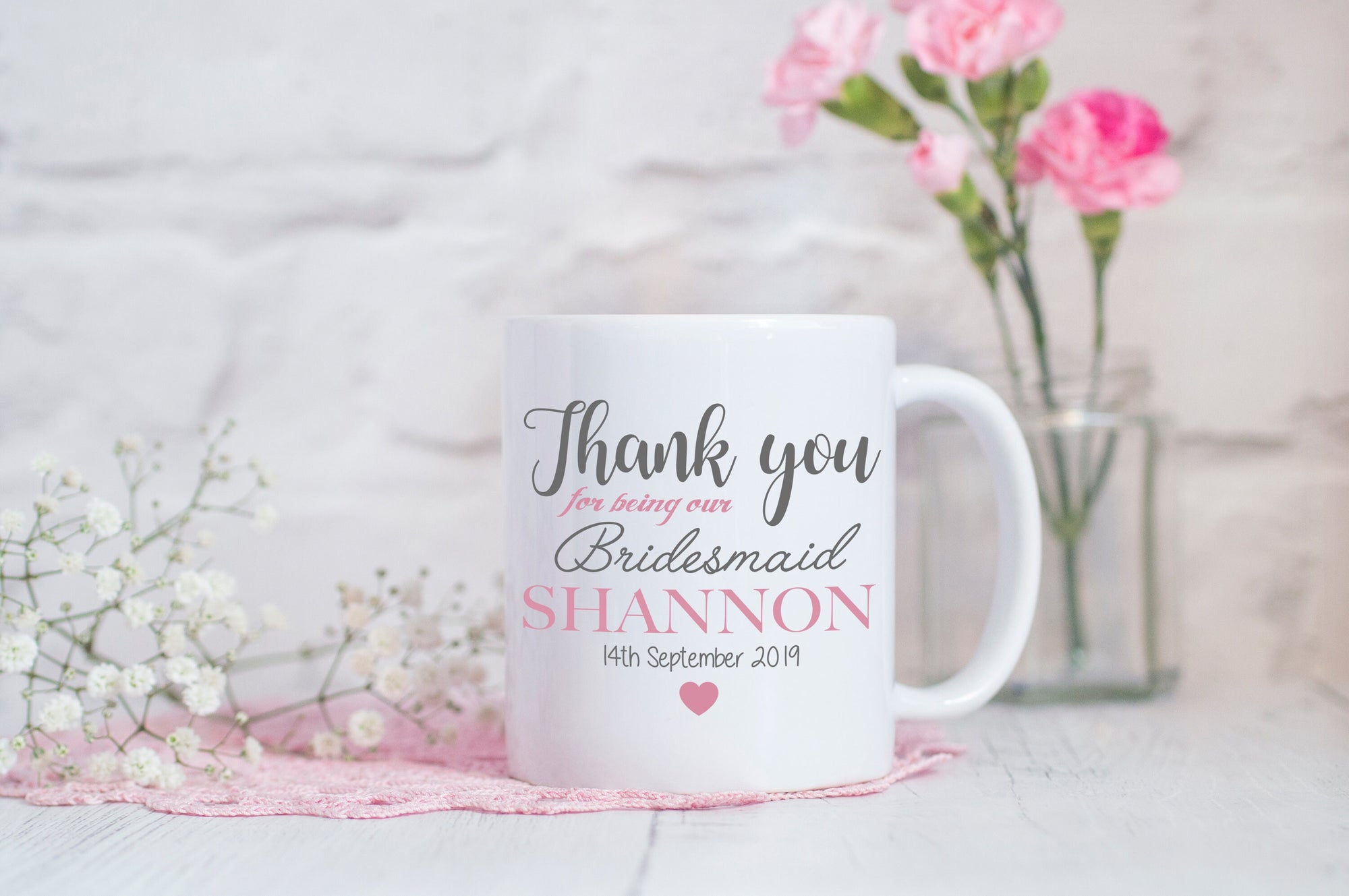 Personalised Thank You Bridesmaid Mug - Bridesmaid Gift - Wedding Thank You Gift - Maid Of Honour