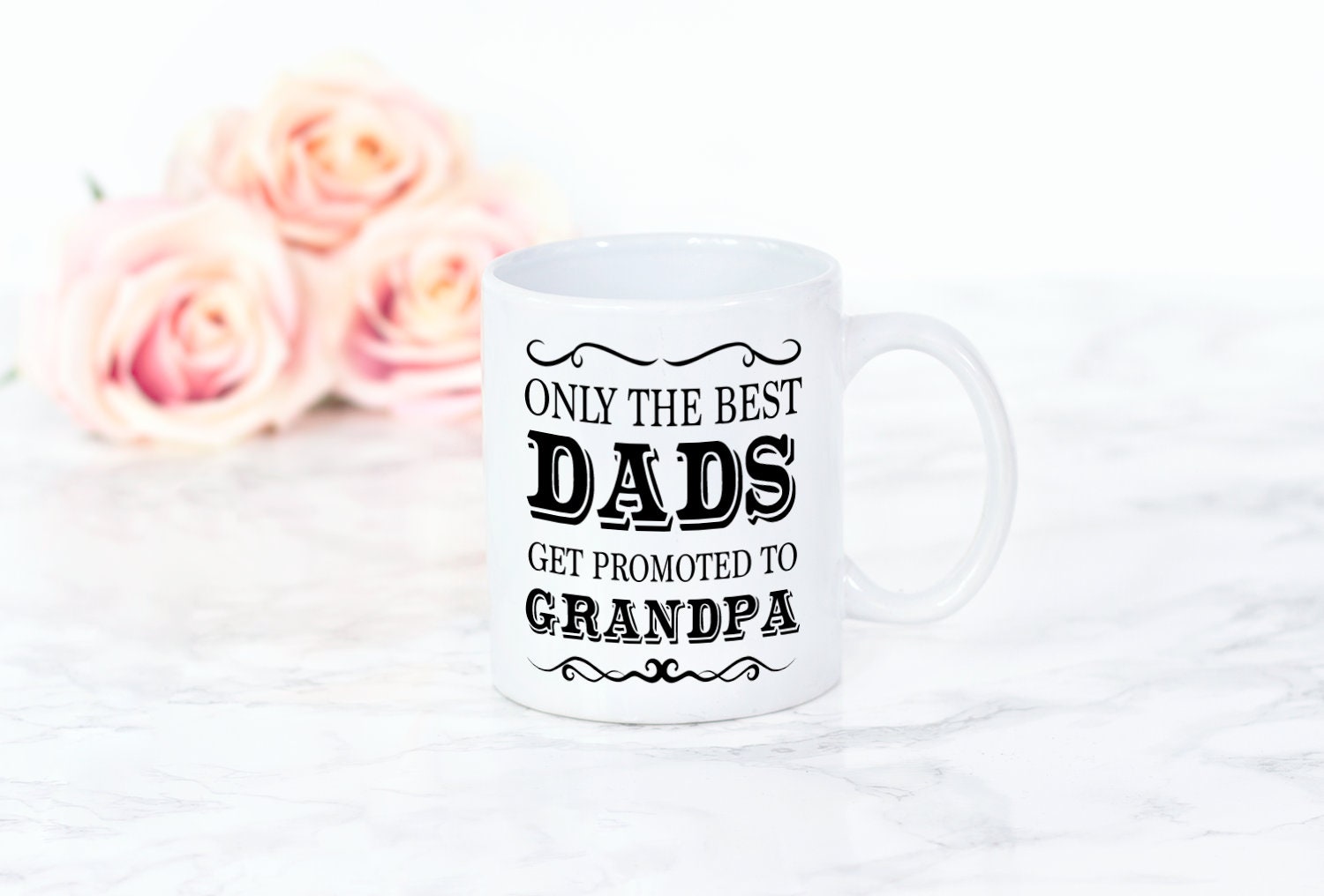 Only The Best Dads Get Promoted To Grandad Mug - Father's Day Gift - Pregnancy Reveal - Pregnancy Announcement - Dad Gift - Grandad Gift