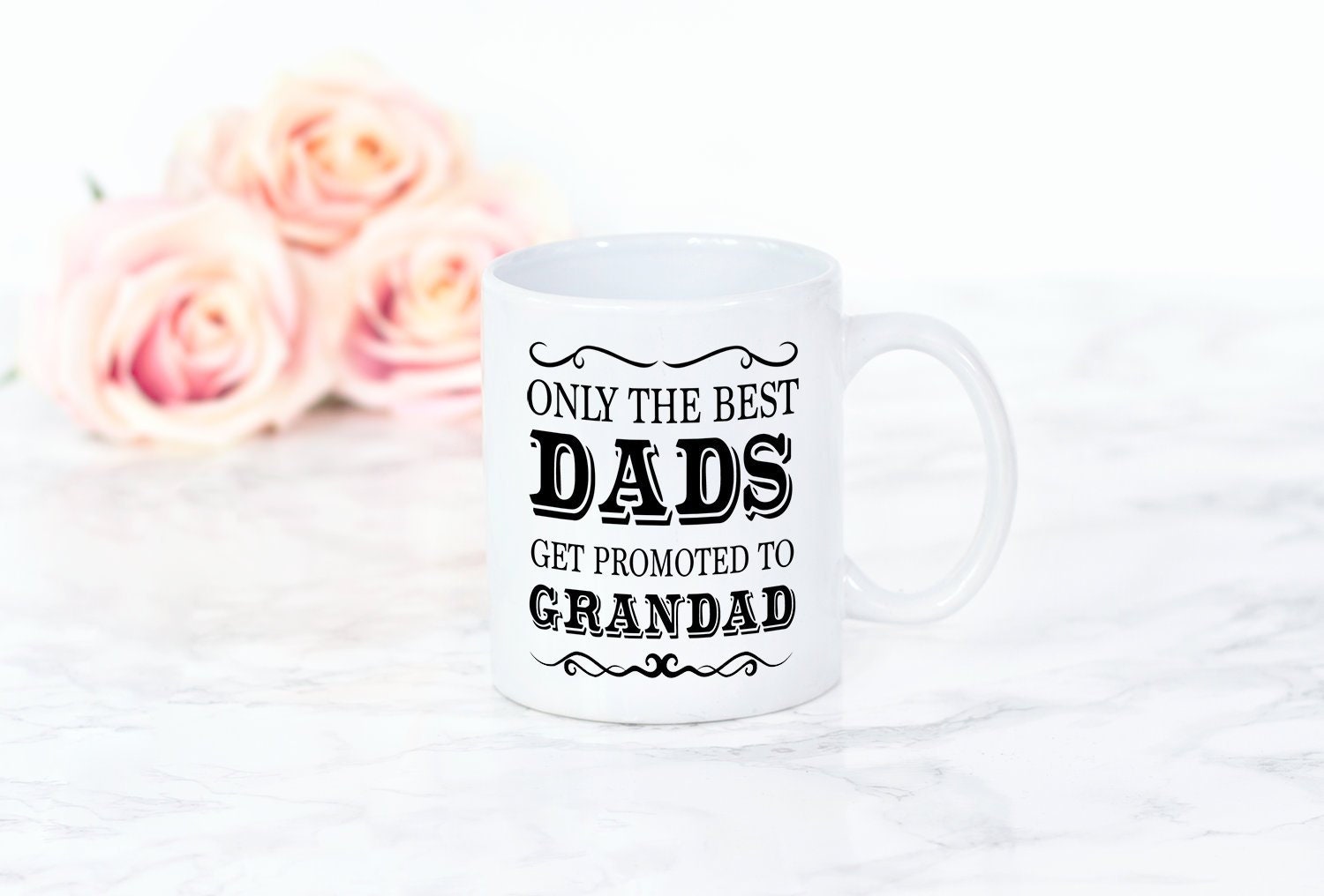 Only The Best Dads Get Promoted To Grandad Mug - Father's Day Gift - Pregnancy Reveal - Pregnancy Announcement - Dad Gift - Grandad Gift