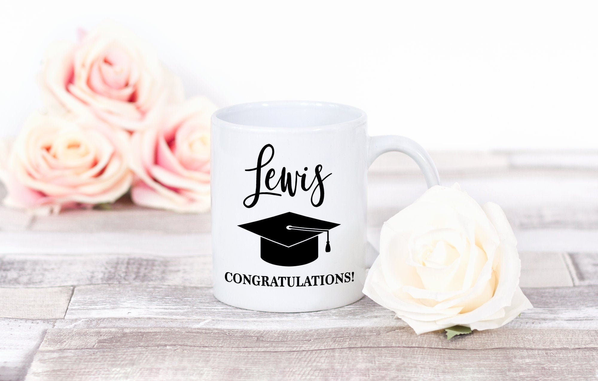 Personalised Graduation Mug - Graduate Mug - Mortar Board Mug