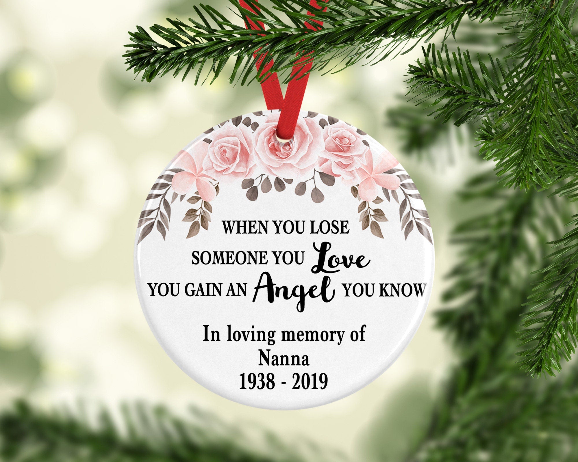 Personalised Memorial Ceramic Christmas Decoration - Memorial Christmas Ornament