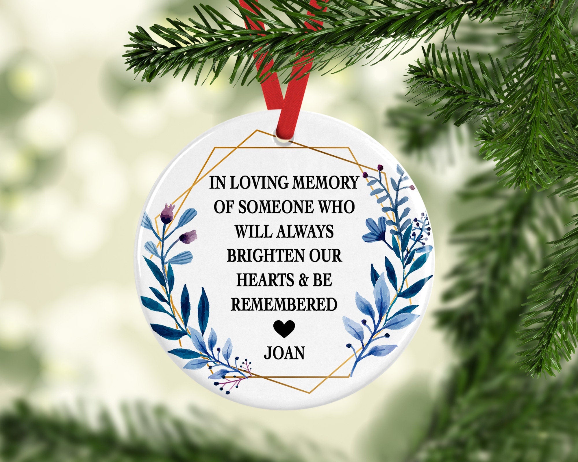 Personalised Memorial Ceramic Christmas Decoration - Memorial Christmas Ornament