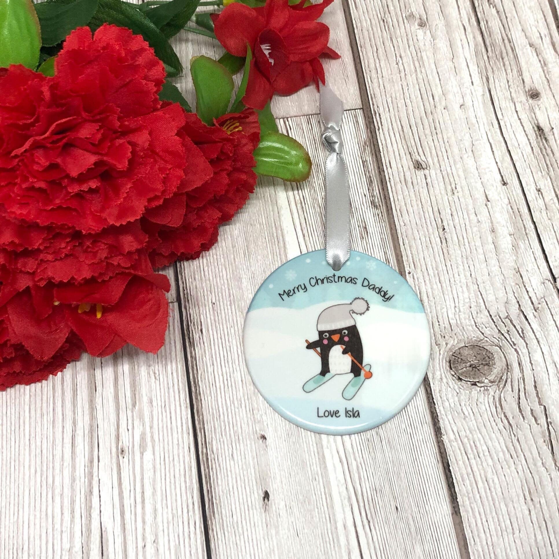 Personalised Daddy Christmas Ceramic Decoration - Christmas Bauble - Daddy Bauble - New Dad Gift