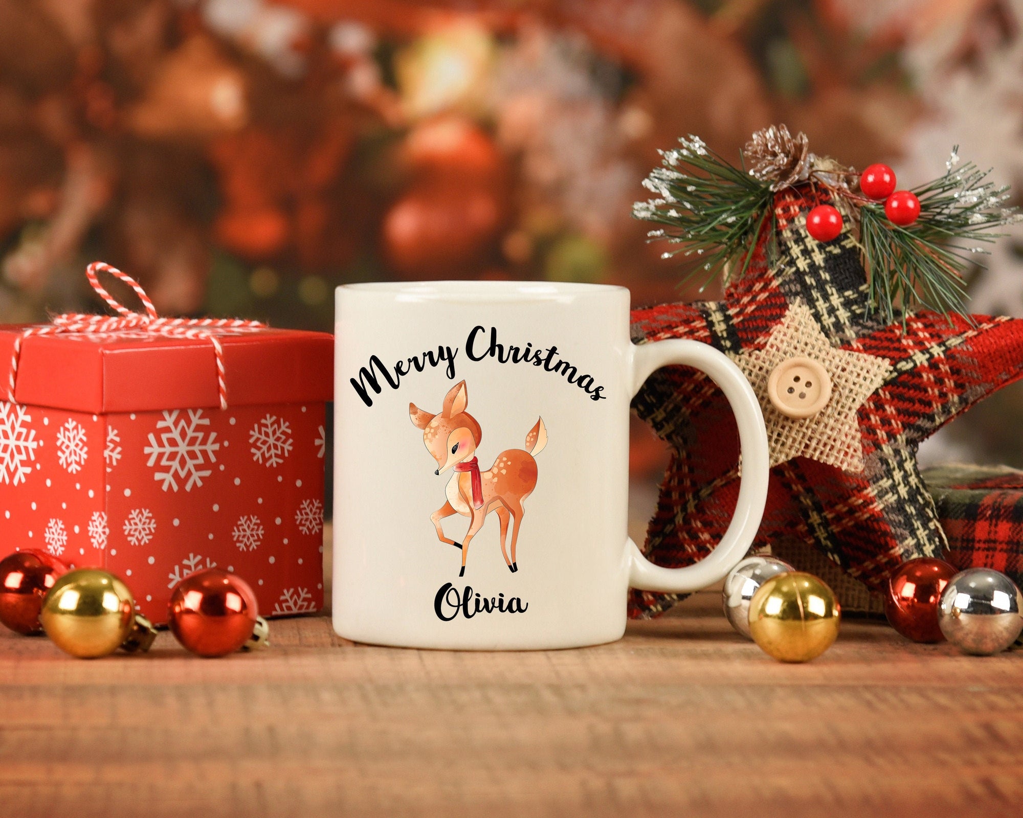 Personalised Baby Deer Christmas Eve Mug - Christmas Eve Box - Christmas Mug