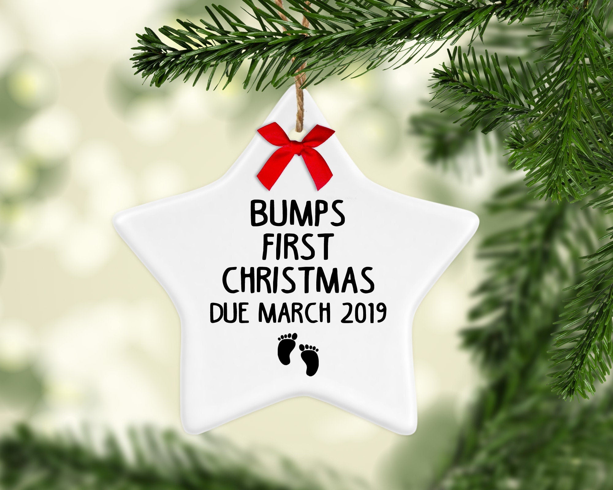 Bumps First Christmas Ceramic Decoration - Baby Gift - New Baby - Baby's First Christmas