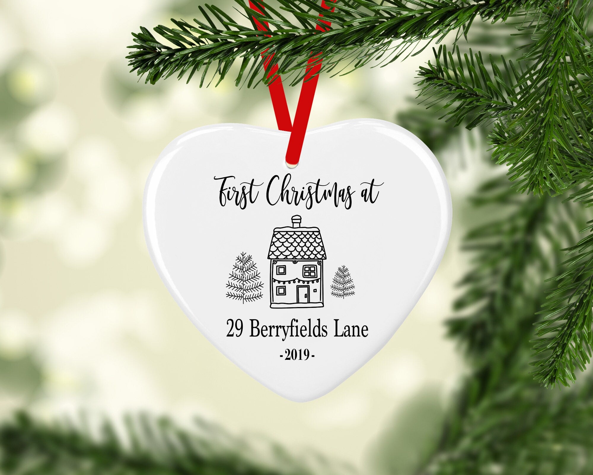 New Home Ceramic Christmas Decoration - Housewarming Gift - New Home Bauble