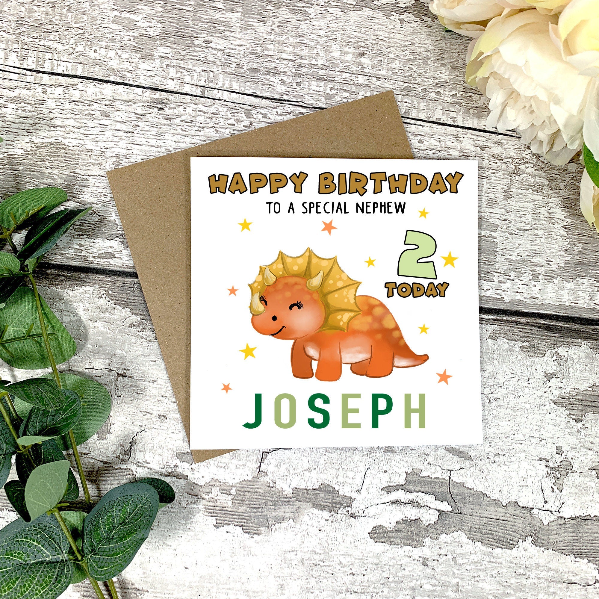 Personalised Dinosaur Birthday Card - Happy Birthday - Birthday Card - Kids Birthday Card