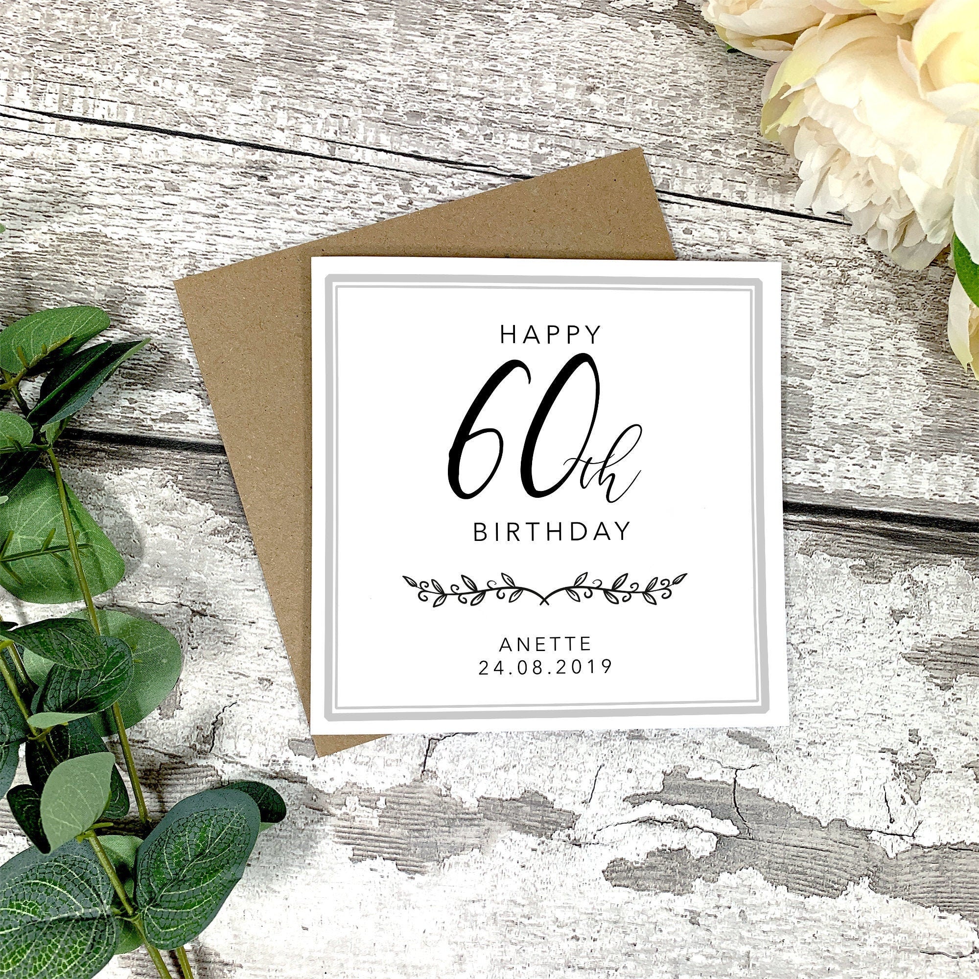 Personalised 60th Birthday Card - Happy Birthday - Birthday Card - 60th Card