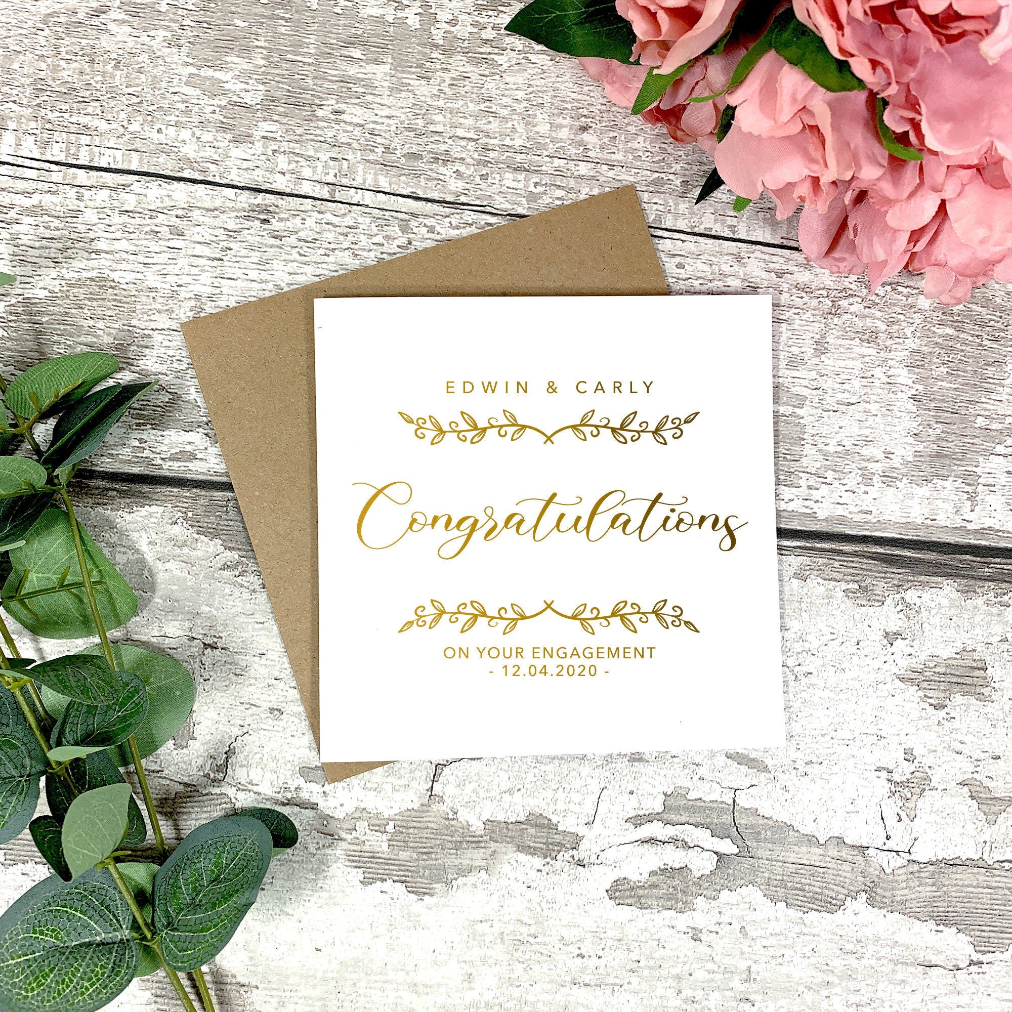 Personalised Engagement Card - Newly Engaged - Congratulations Card