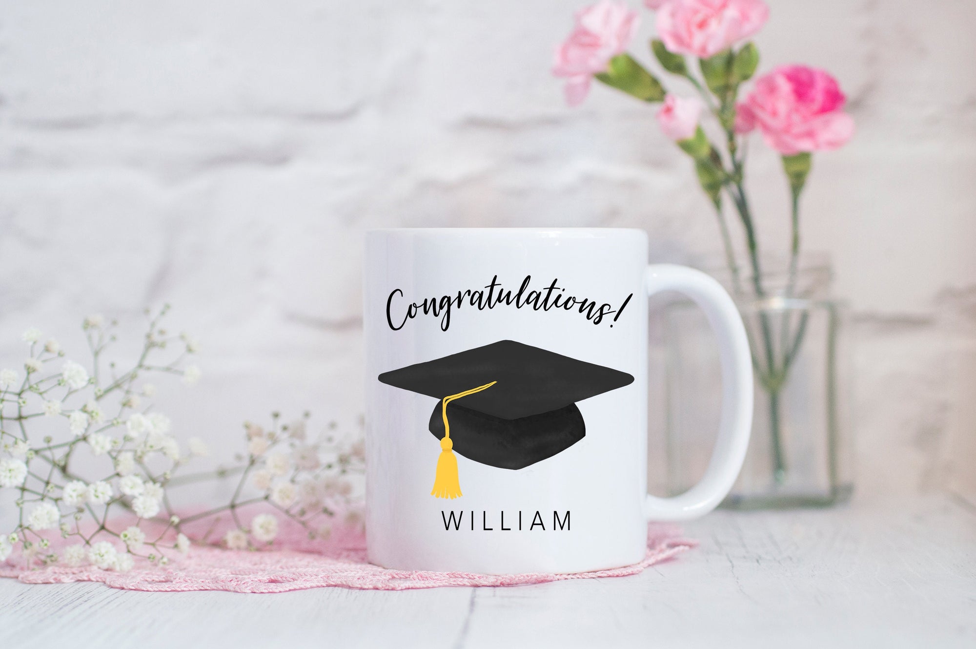 Personalised Graduation Mug - Graduate Mug - Mortar Board Mug