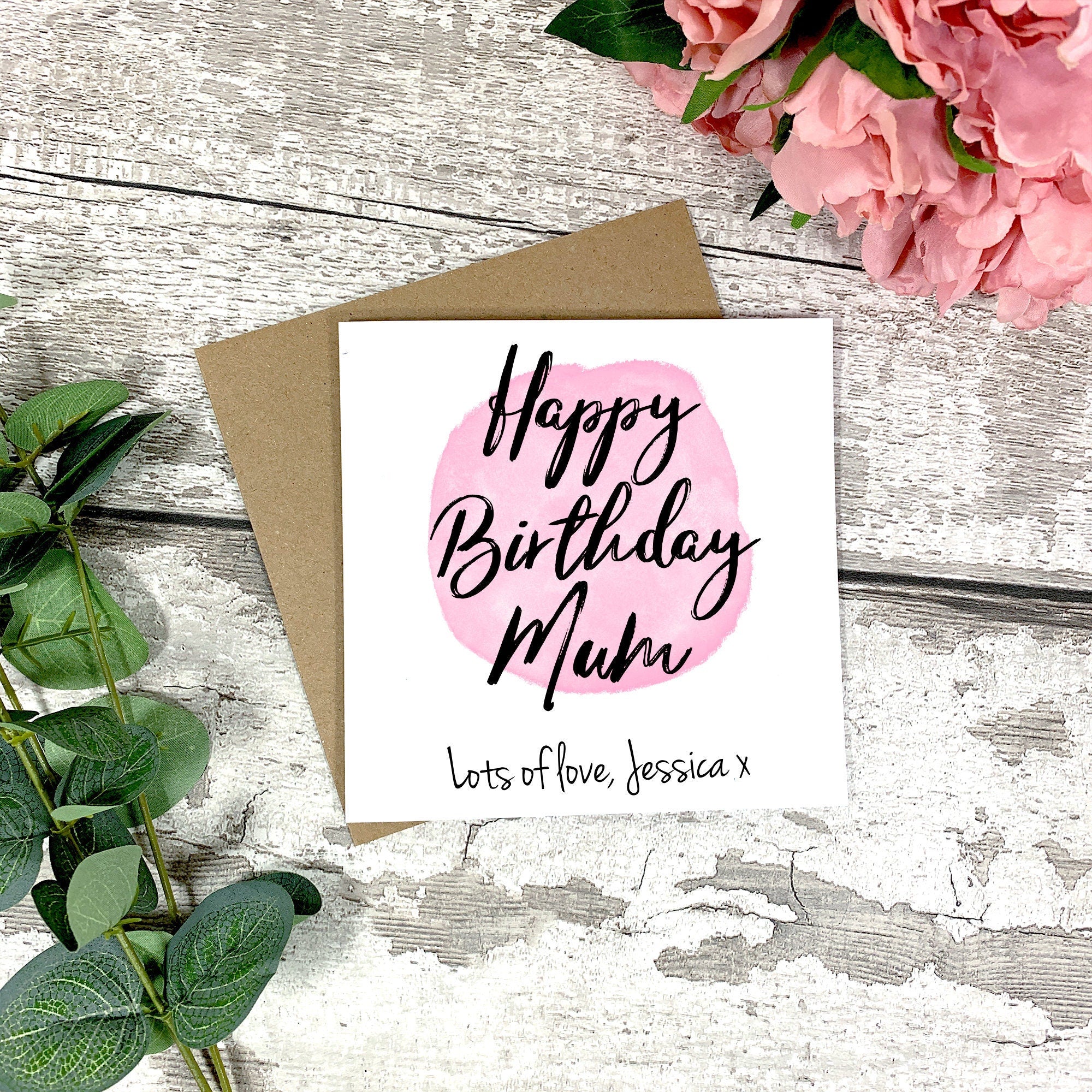 Personalised Mum Birthday Card - Mom Birthday Card - Watercolour Birthday Card - Mom Greeting Card