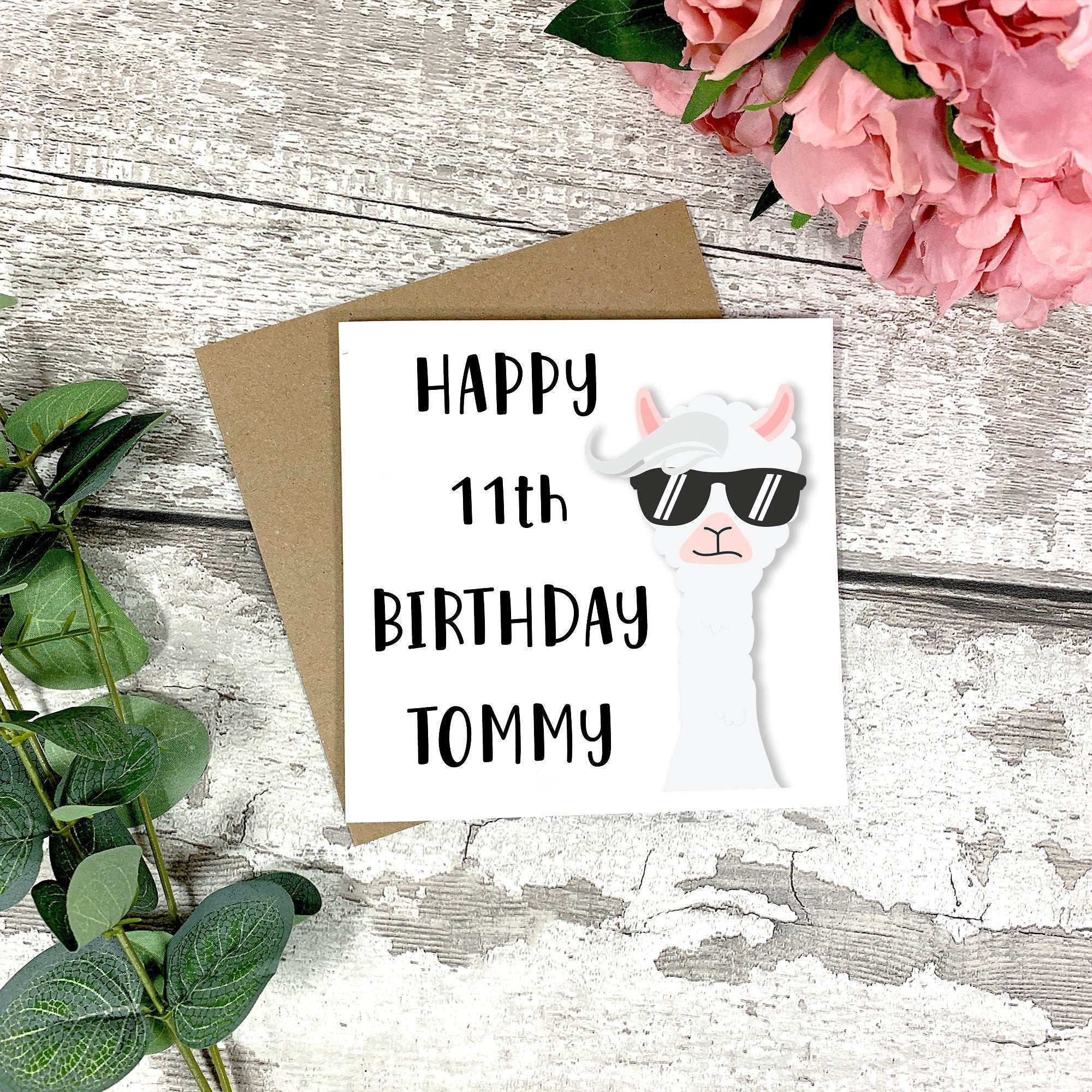 Personalised Alpaca Birthday Age Card - Boys Card - Alpaca Card