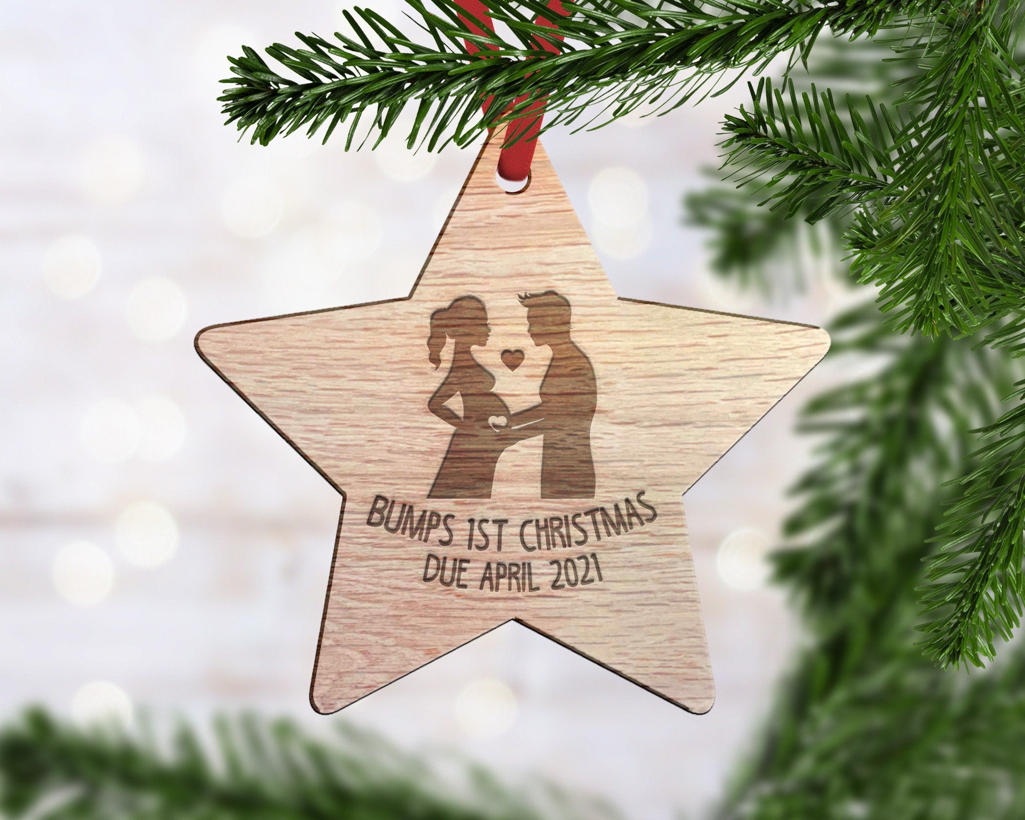 Personalised Bumps First Christmas Decoration - Baby Due Date - Pregnancy Bauble - Pregnancy Announcement