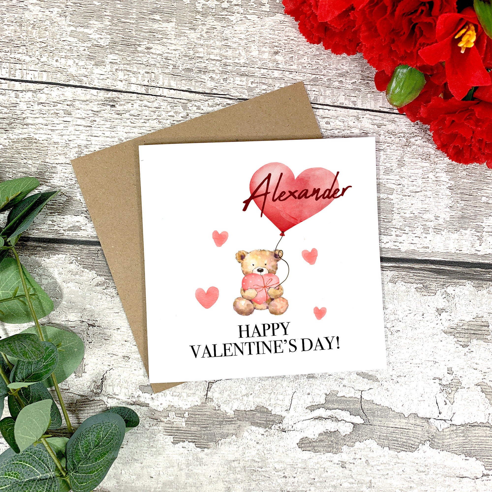 Personalised Valentine's Day Bear Card - Valentine's Day - Couple Card - Husband Card - Wife Card - Boyfriend Card