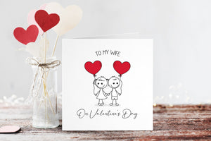 Valentines Day Card - Valentine's Day - Couple Card - Husband Card - Wife Card - Boyfriend Card - For Him - For Her - Stick People Card