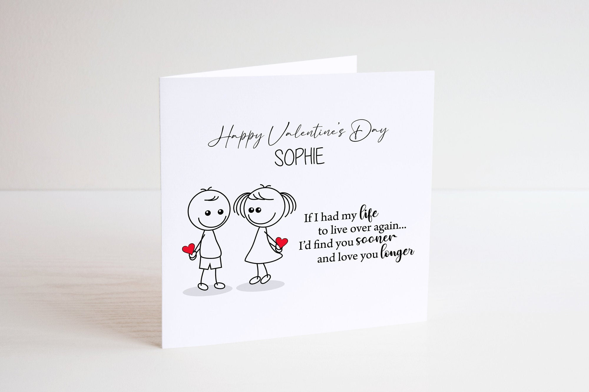 Valentines Day Card - Valentine's Day - Couple Card - Husband Card - Wife Card - Boyfriend Card - For Him - For Her - Stick People Card