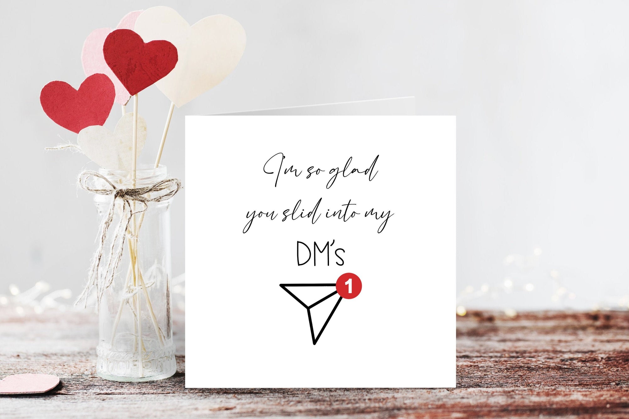 Instagram Valentine's Day Hearts Card - Valentine's Day - Couple Card - Husband Card - Wife Card - Boyfriend Card - DM Card