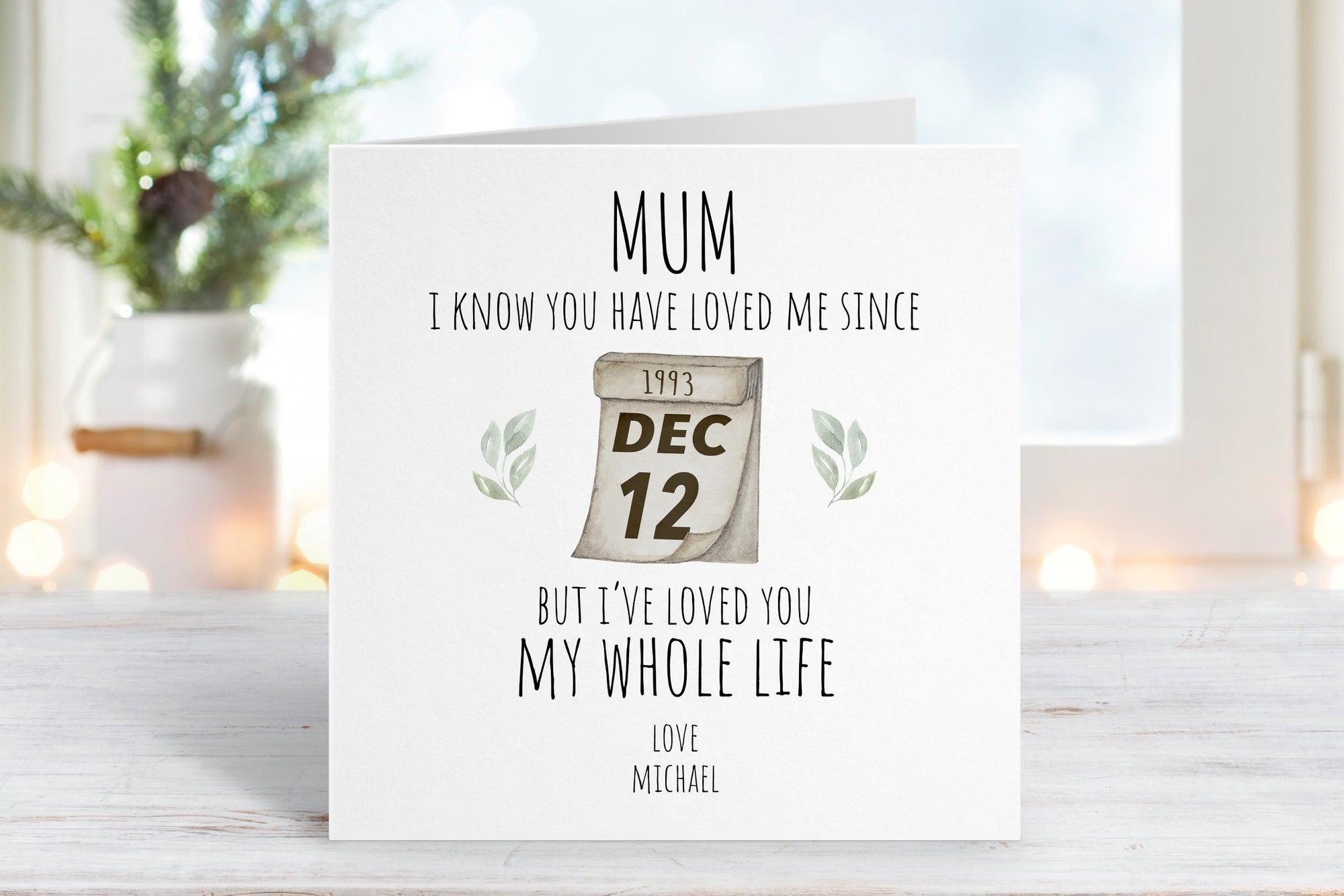 Happy Mother's Day Card - Mum Card - Watercolour Mother's Day Card - Mum Greeting Card - My Whole Life - Thank You Mum -