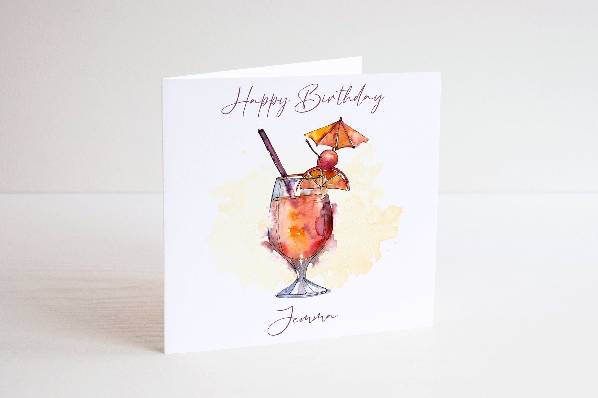 Cocktail Birthday Personalised Card - Happy Birthday - Birthday Card - Adult Birthday Card - Friend Birthday Card