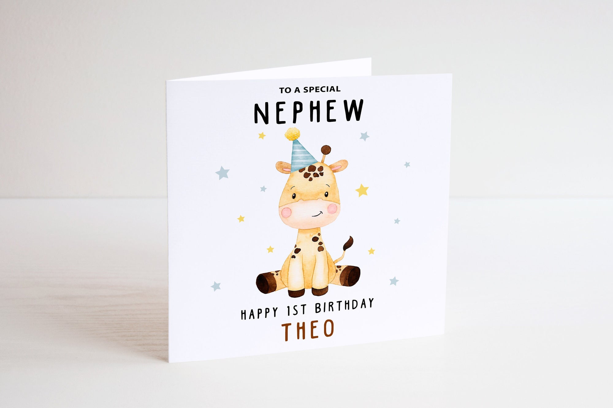 Personalised Giraffe Birthday Card - Happy Birthday - Kids Birthday Card - Nephew Birthday - 1st Birthday Card - 2nd Birthday Card