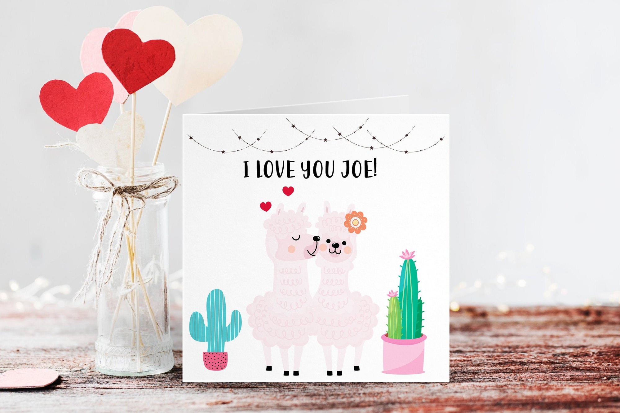 Personalised Alpaca Love Card - Alpaca Card - Valentines Card - Birthday Card