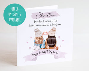 Personalised Bestie Birthday Card - Best Friend Birthday Card - Bestie Card - Friendship Card - Friend Birthday - Friend Greeting Card