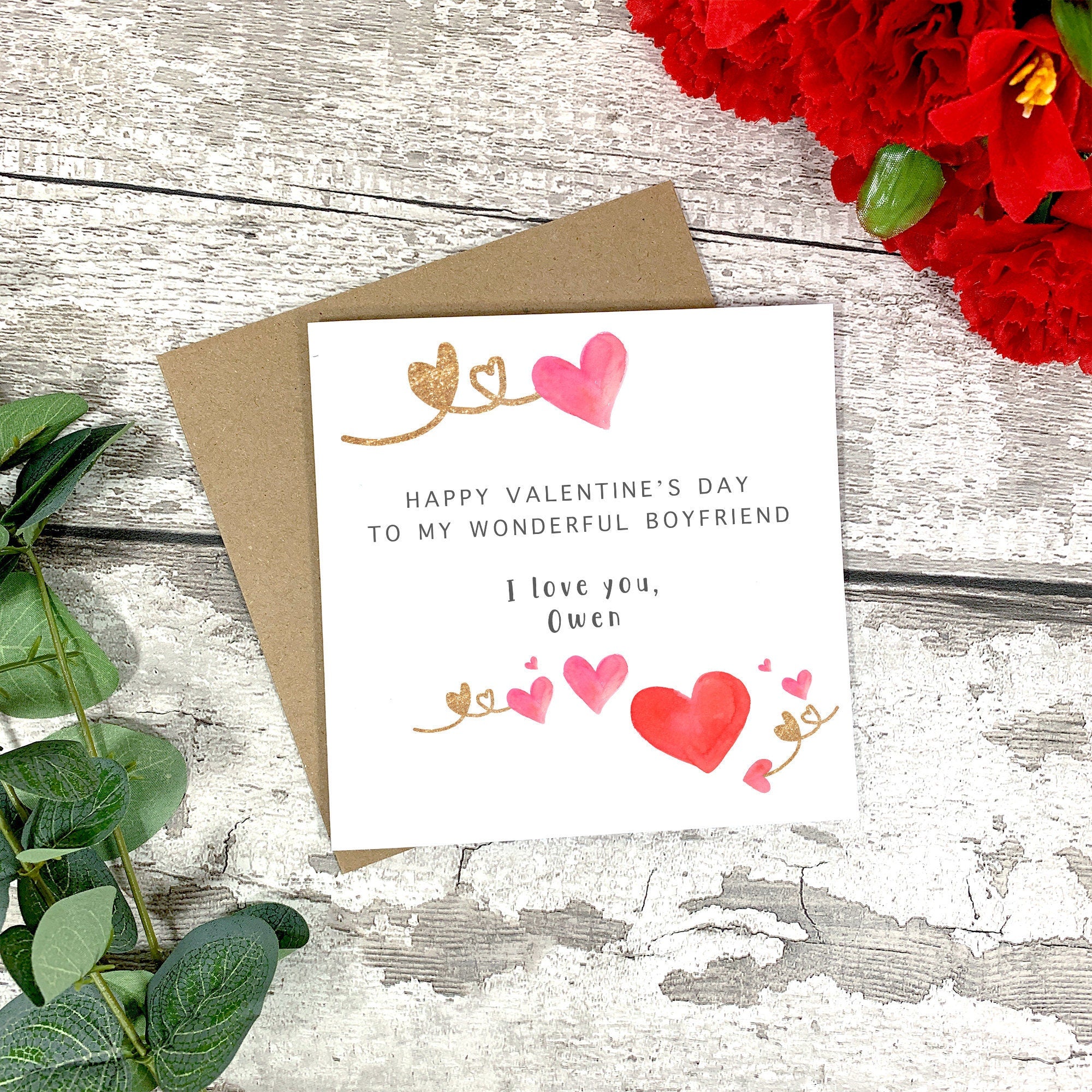 Personalised Valentine's Day Heart Card - Valentine's Day - Couple Card - Husband Card - Wife Card - Boyfriend Card