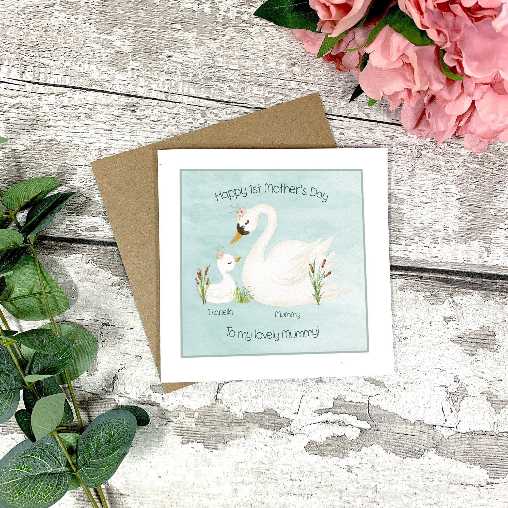 Personalised Happy First Mother's Day Card - Mom Card - Watercolour Mother's Day Card - Mom Greeting Card - First Time Mom