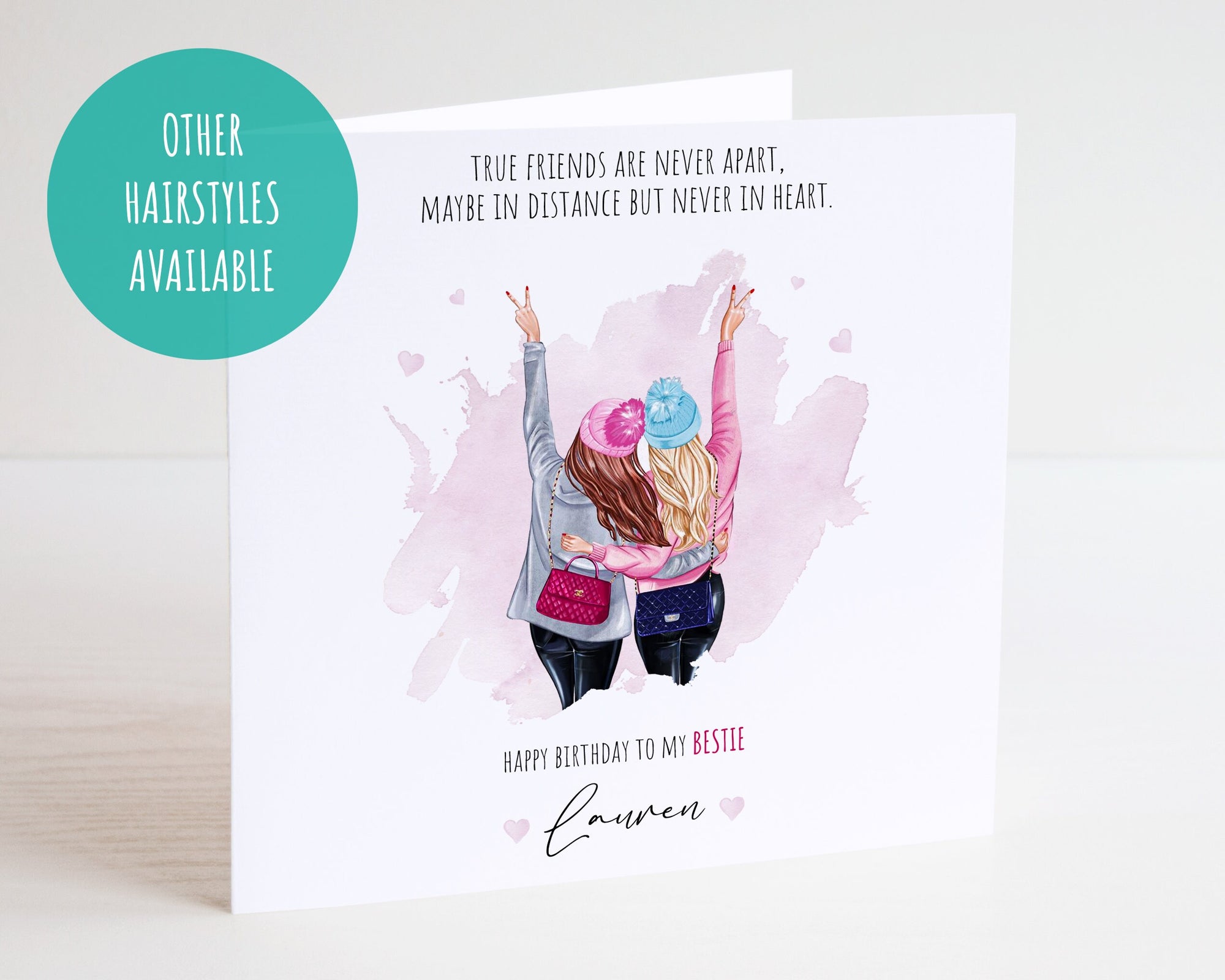 Personalised Bestie Birthday Card - Best Friend Birthday Card - Bestie Card - Friendship Card - Friend Birthday - Friend Greeting Card