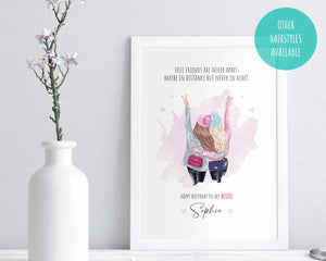 Personalised Bestie Birthday Print - Best Friend Print - Custom Print - Best Friend Wall Art - Bestie Wall Art - Birthday Gift - A4 Print