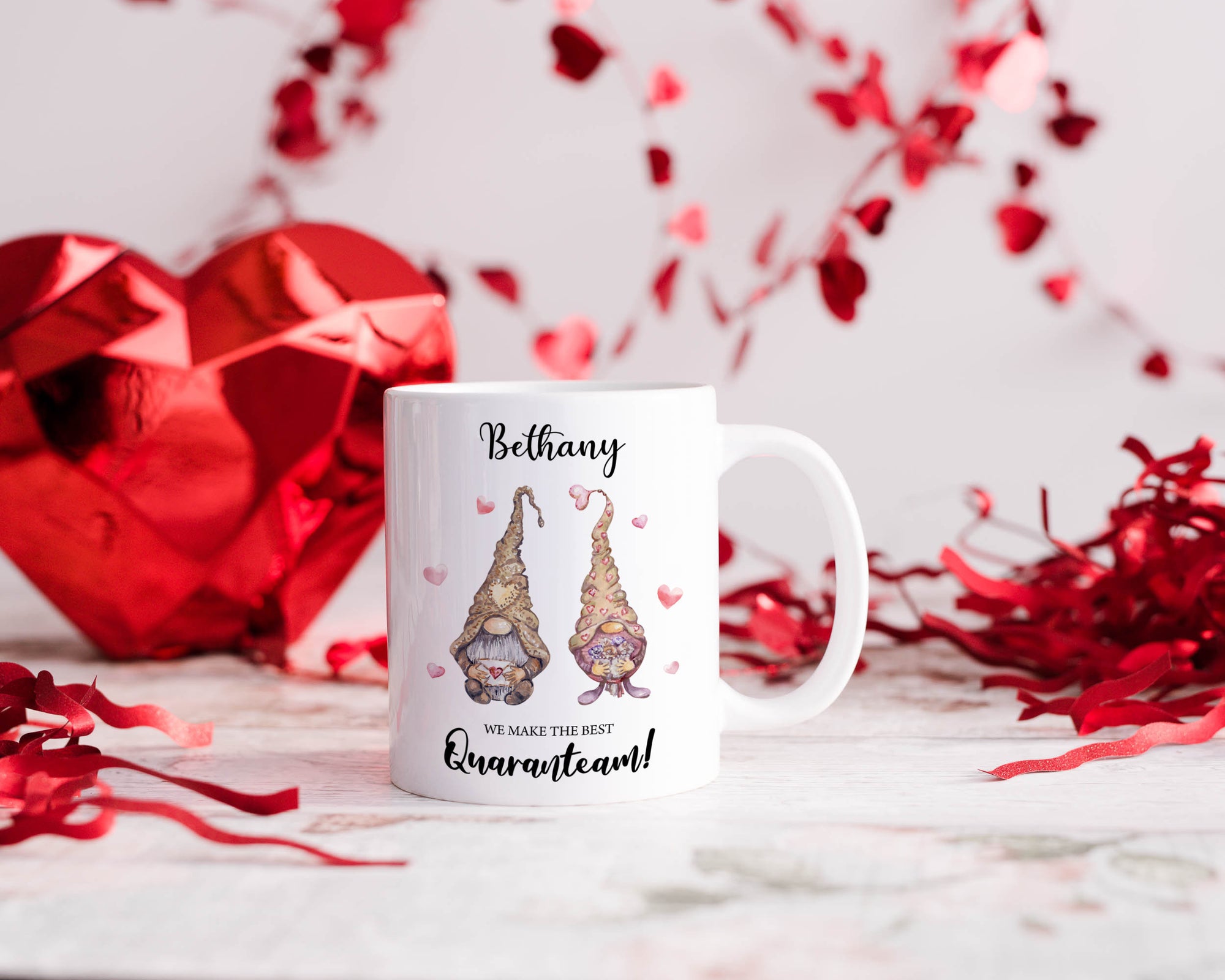 Personalised Valentines Gnome Mug - Valentine's Day - Anniversary Gift - Couple Gift - Valentines Day Gift For Him - Valentines Day For Her