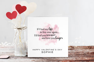 Love You Longer Poem Valentines Day Card - Valentine's Day - Couple Card - Husband Card - Wife Card - Boyfriend Card - Romantic Card For Him