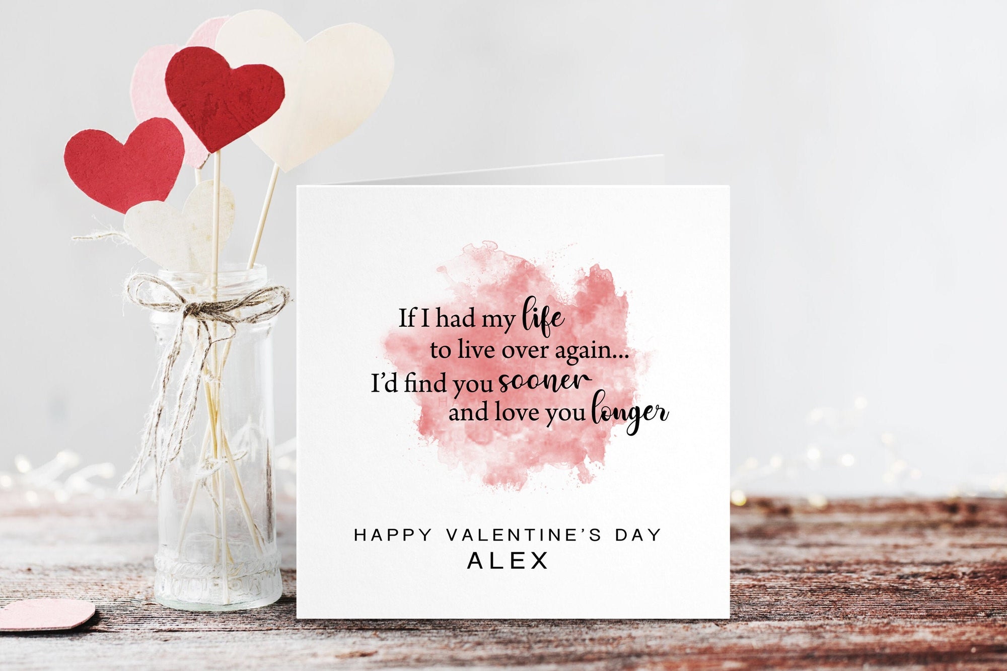 Love You Longer Poem Valentines Day Card - Valentine's Day - Couple Card - Husband Card - Wife Card - Boyfriend Card - Romantic Card For Him