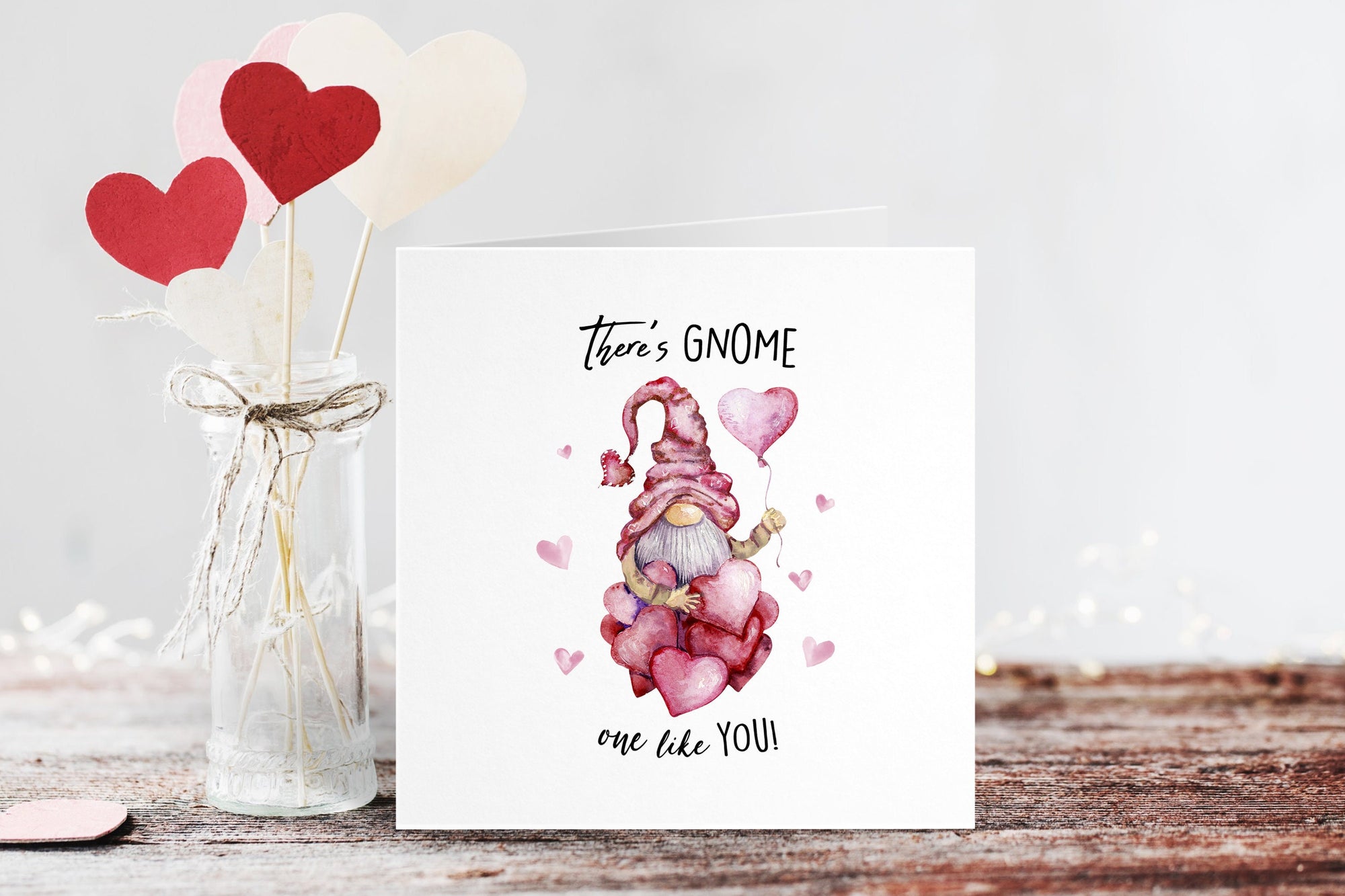 Gnome Valentine's Day Hearts Card - Valentine's Day - Couple Card - Husband Card - Wife Card - Boyfriend Card