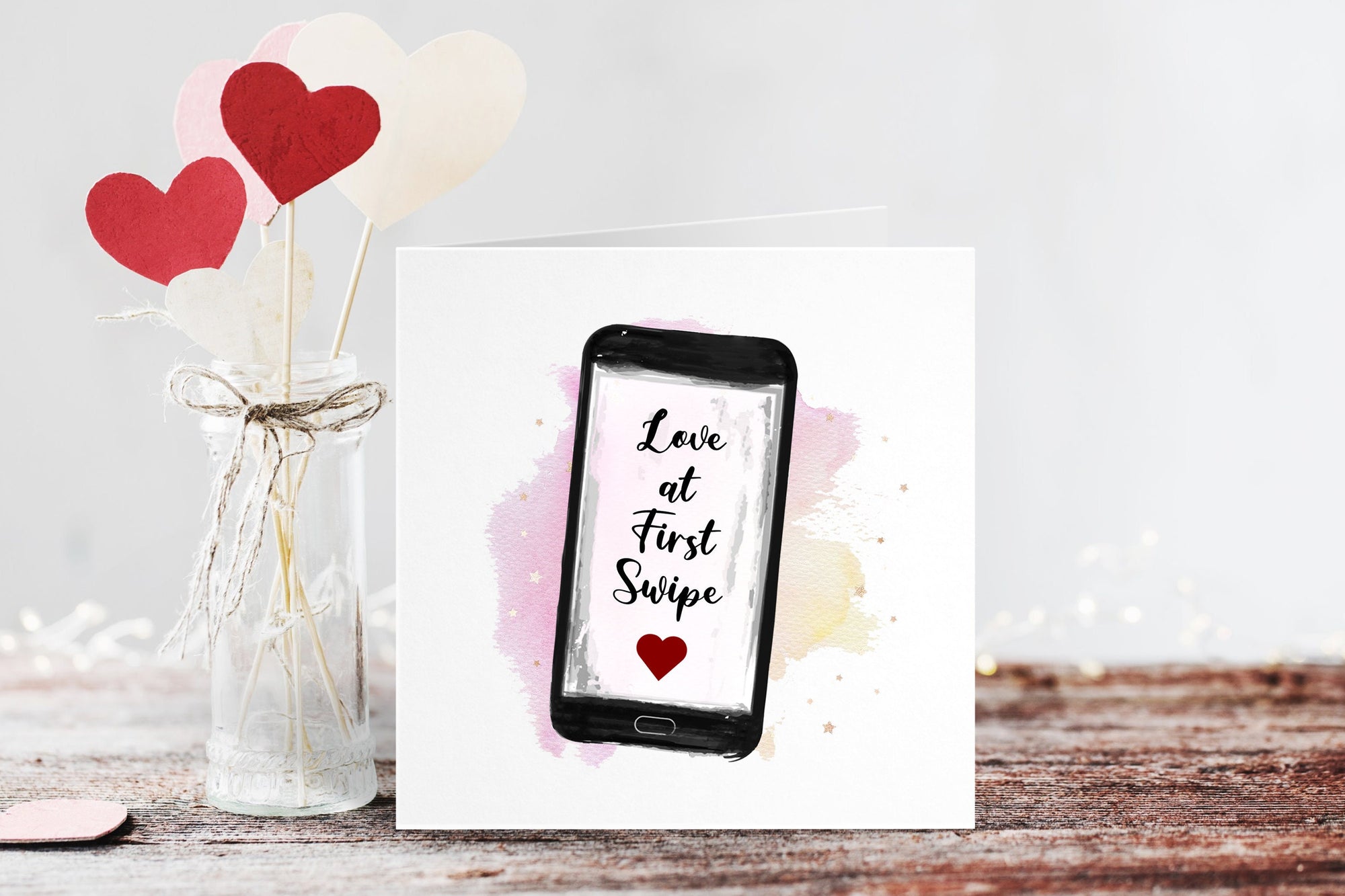 Tinder Valentine's Day Hearts Card - Valentine's Day - Couple Card - Husband Card - Wife Card - Boyfriend Card