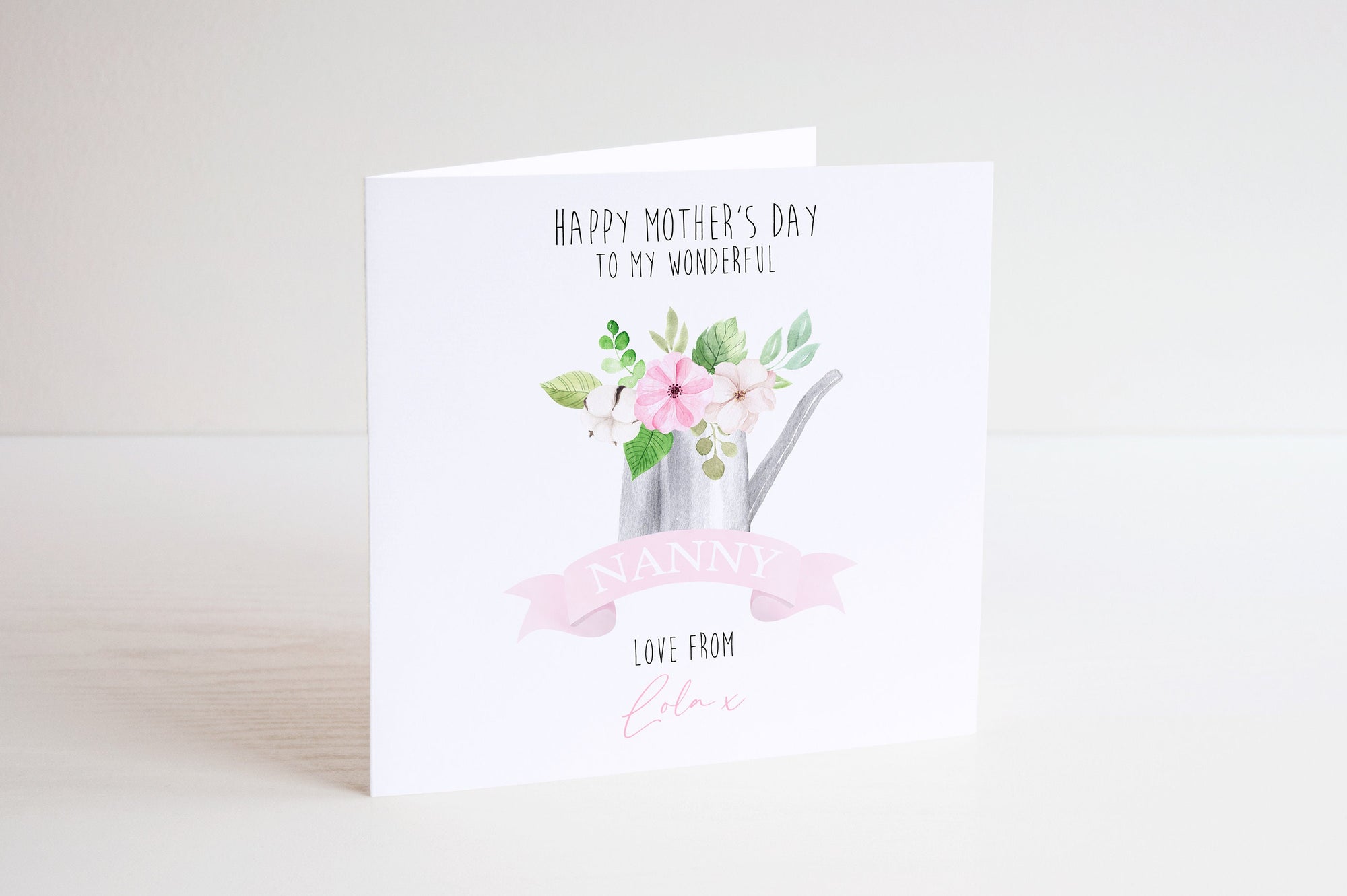 Happy Mother's Day Personalised Card - Nanny Card - Watercolour Mother's Day Card - Mum Greeting Card - Nan Mother's Day