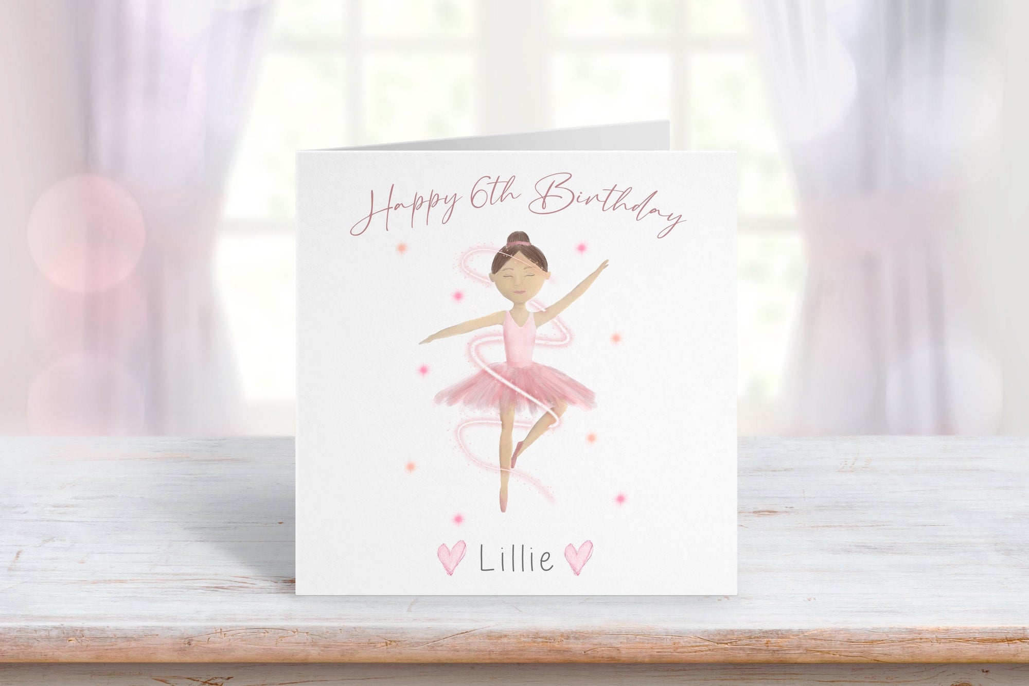 Personalised Ballerina Card - Birthday Card - Kids Birthday Card