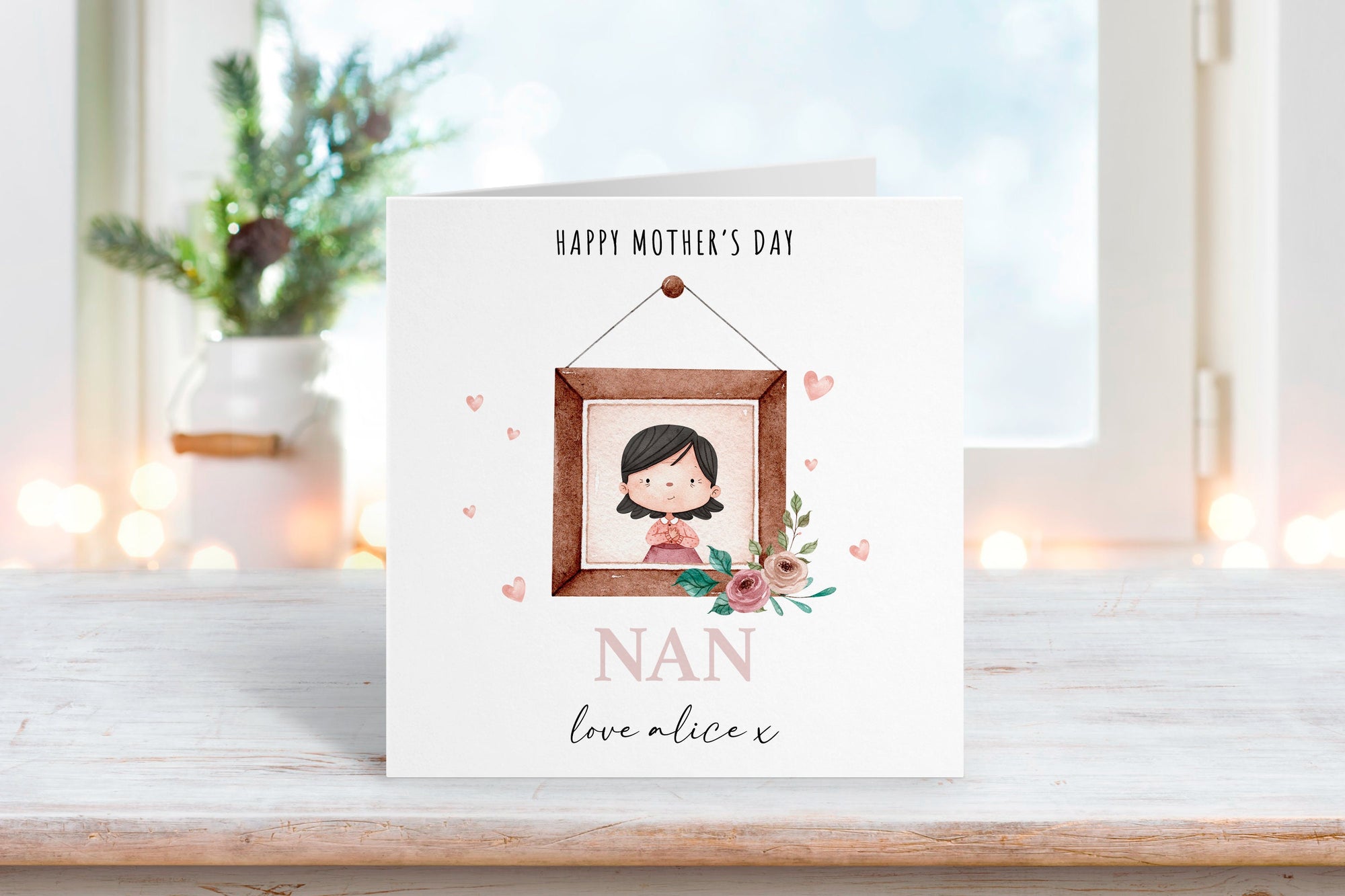 Happy Mother's Day Personalised Card - Nanny Card - Watercolour Mother's Day Card - Mum Greeting Card - Nan Mother's Day - Nanny Card