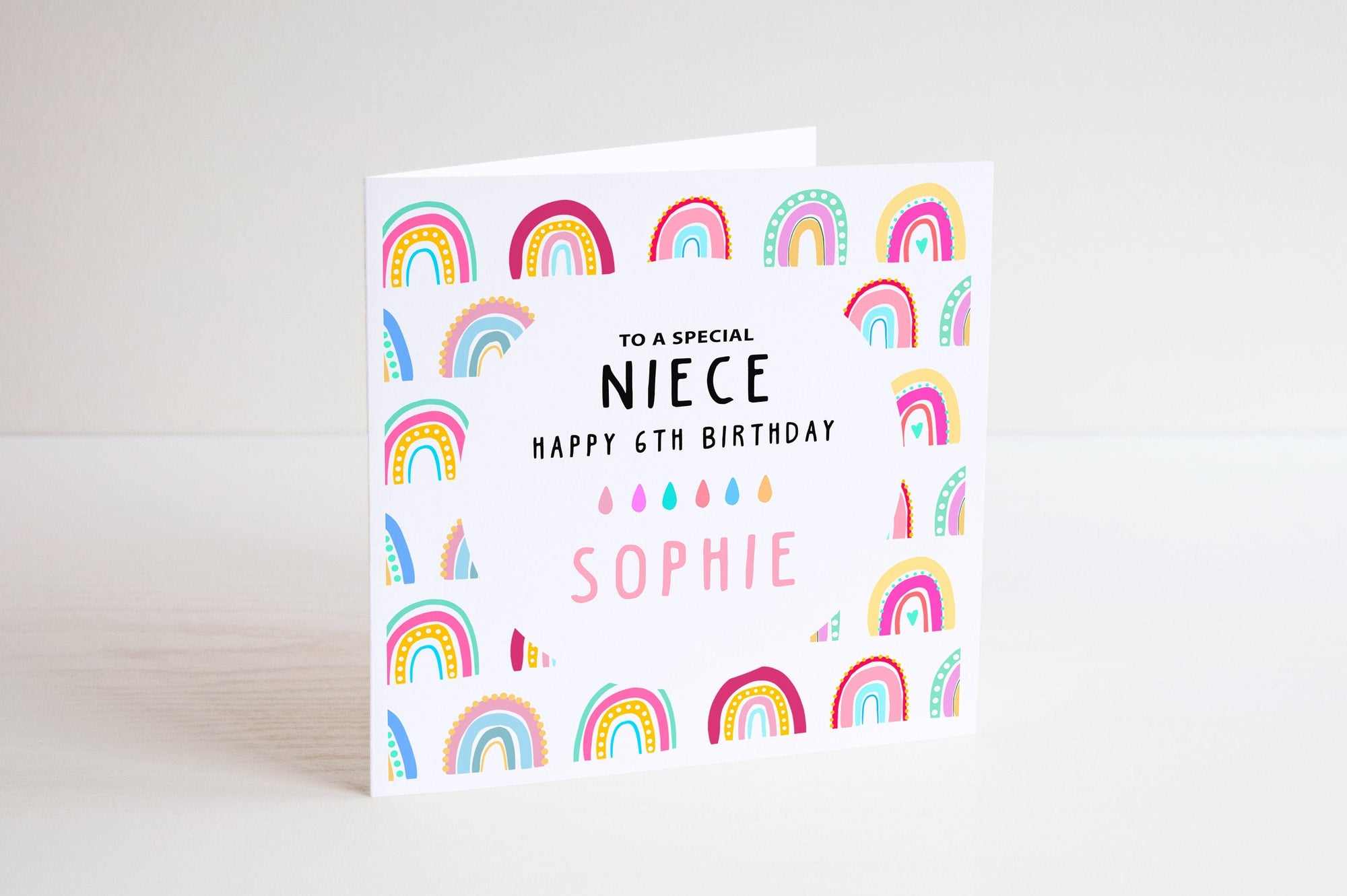 Personalised Colourful Rainbow Card - Happy Birthday - Birthday Card - Kids Birthday Card