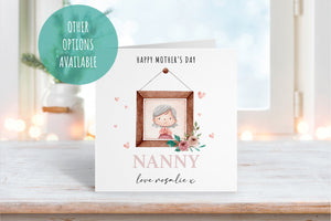 Happy Mother's Day Personalised Card - Nanny Card - Watercolour Mother's Day Card - Mum Greeting Card - Nan Mother's Day - Nanny Card