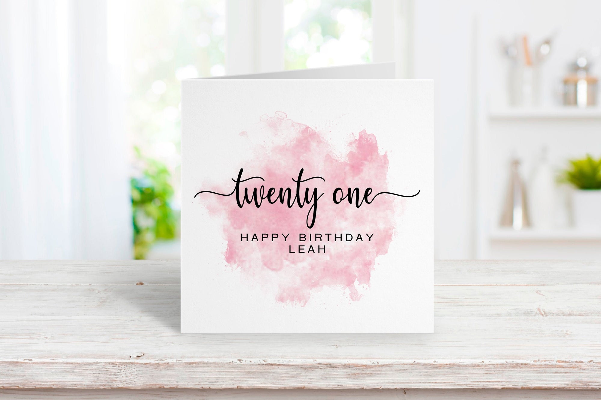 Personalised 21st Watercolour Birthday Card - Happy Birthday - Birthday Card - 21st Card - Watercolour Card