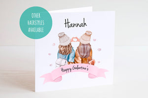 Personalised Valentines / Galentines Card - Valentine's Day - Galentine's - Valentines Day For Her - Valentines Day Wreath