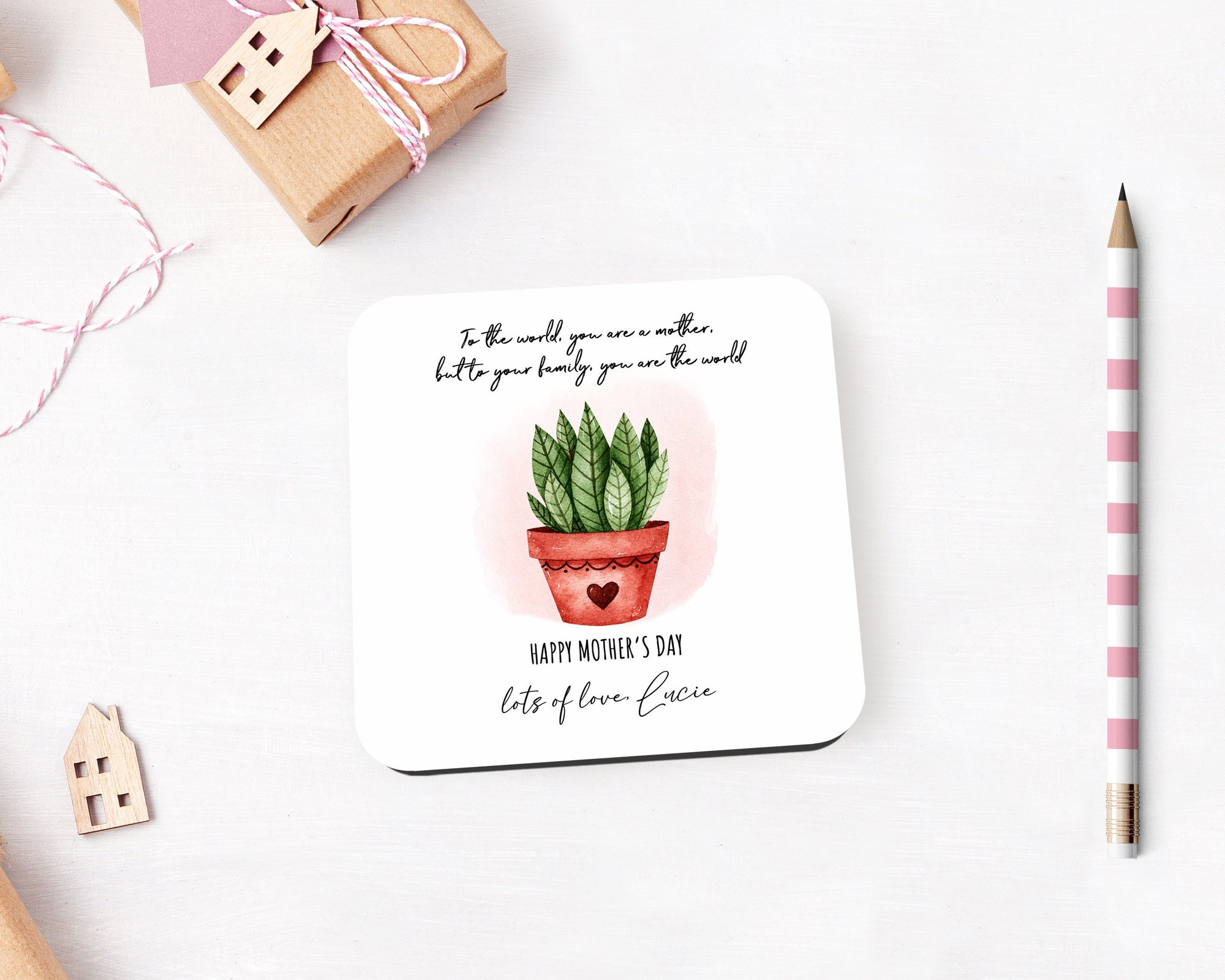 Personalised Mothers Day Coaster - Customised Name Coaster - Drinks Coaster - Personalised Coaster - Birthday - Mother Gift - Nanny Gift