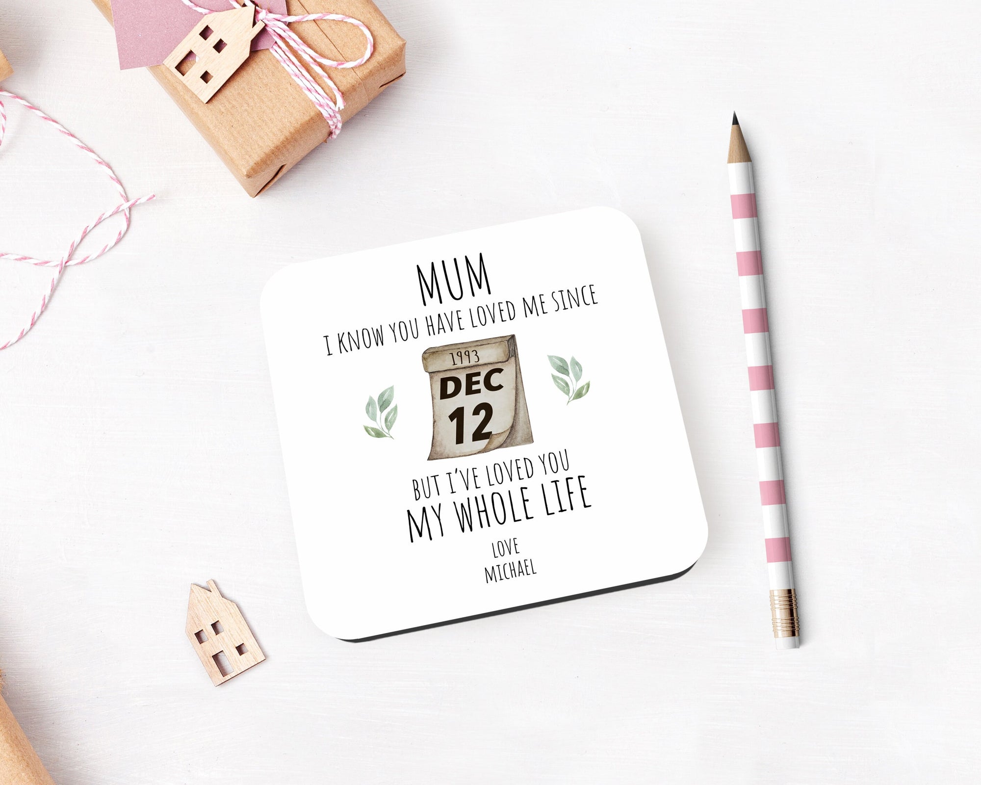 Personalised Mothers Day Coaster - Customised Name Coaster - Drinks Coaster - Personalised Coaster - Birthday - Mother Gift - Nanny Gift