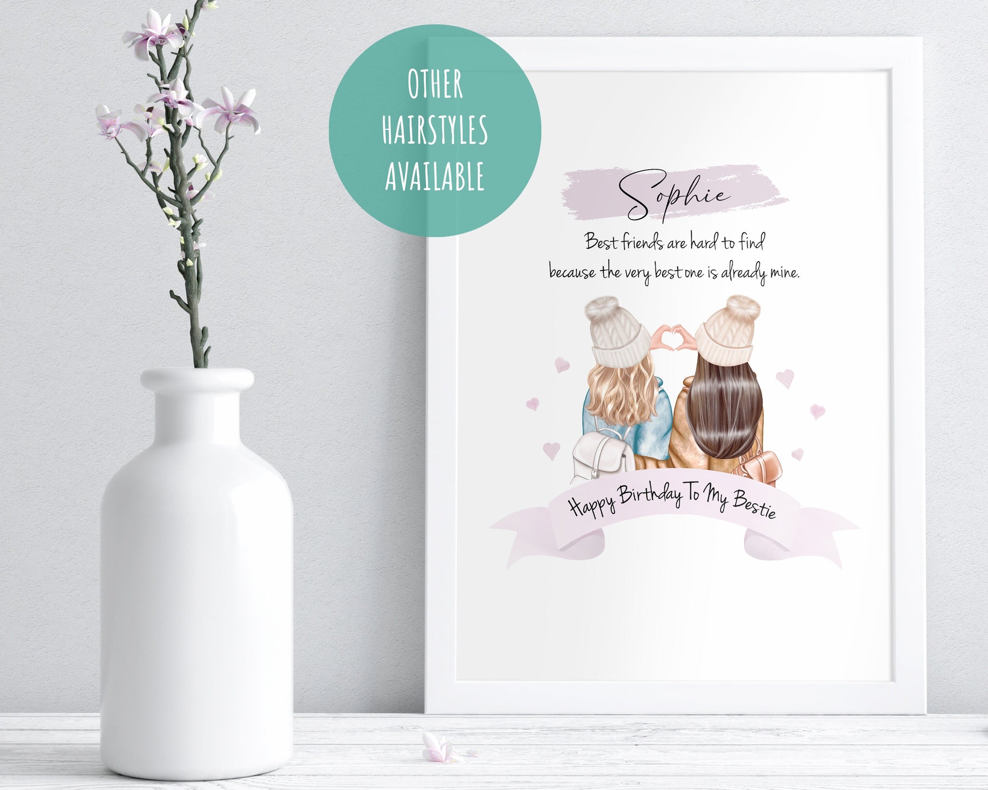 Personalised Bestie Print - Best Friend Print - Custom Print - Best Friend Wall Art - Bestie Wall Art - A4 Print