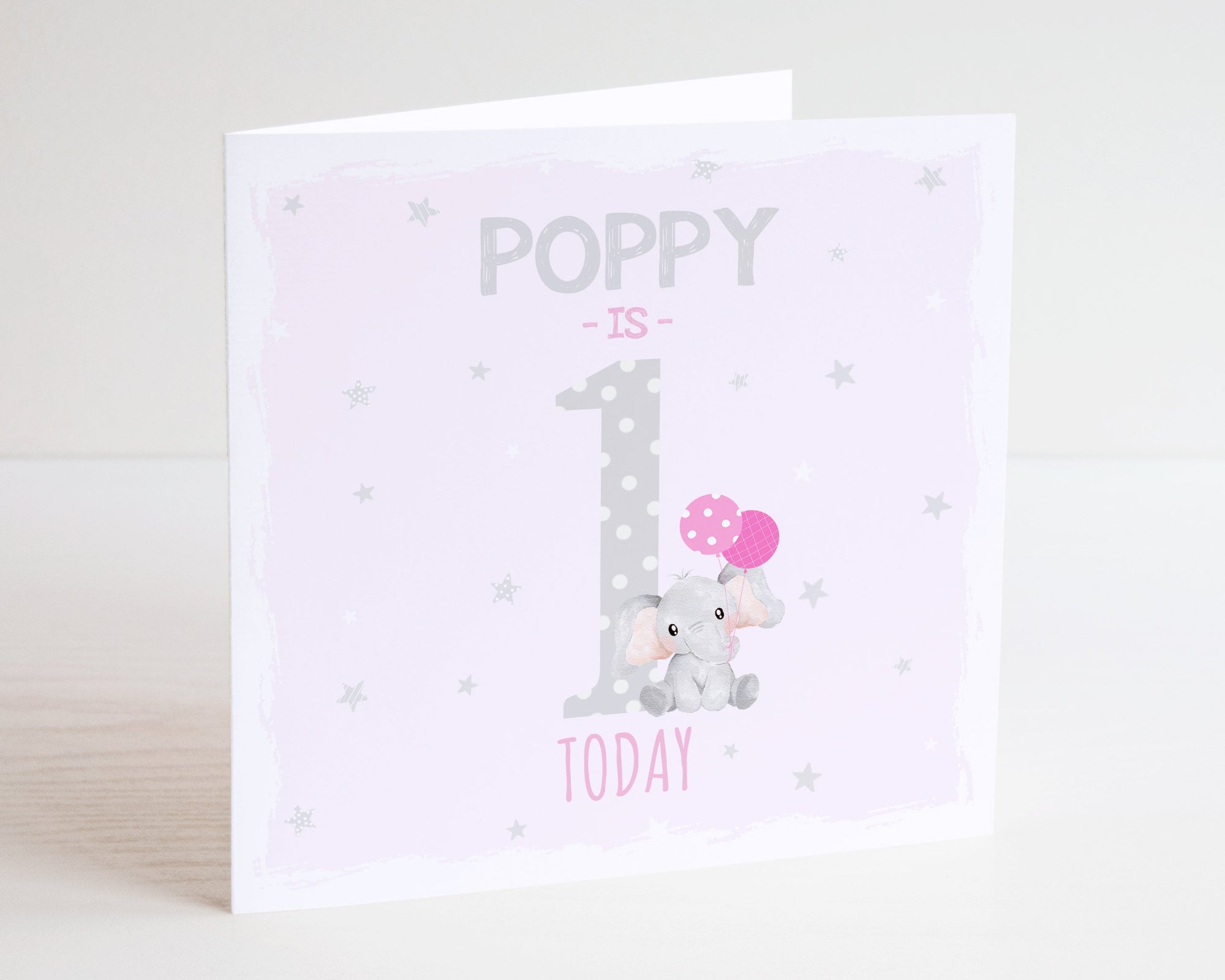 Personalised Elephant 1st Birthday Card - Happy Birthday - Birthday - Kids Birthday Card - Niece Card - First Birthday Card