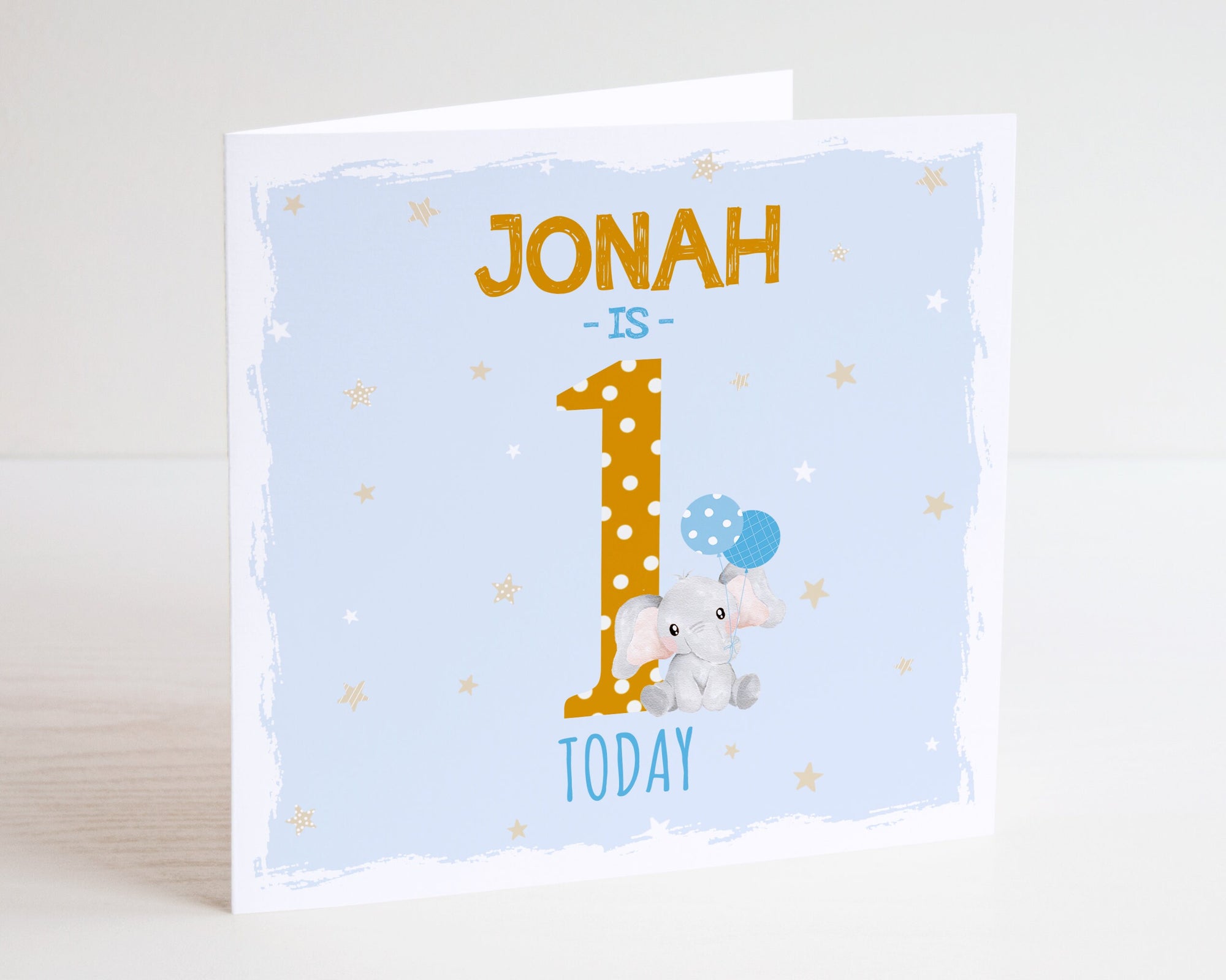 Personalised Elephant 1st Birthday Card - Happy Birthday - Birthday - Kids Birthday Card - Nephew Card - First Birthday Card